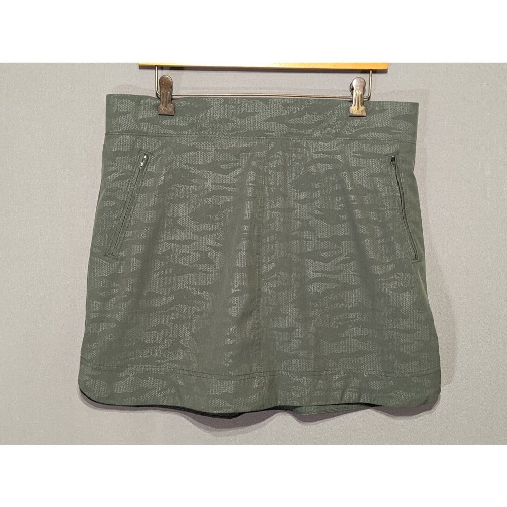 Orvis Tennis Travel Skort Skirt Womens Large Green Pockets Stretch Activewear